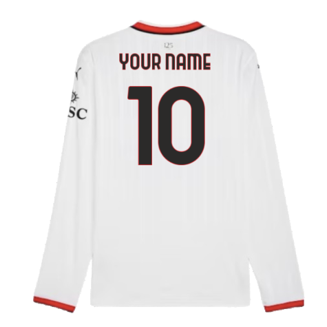 2024-2025 AC Milan Away Long Sleeve Shirt (Your Name)