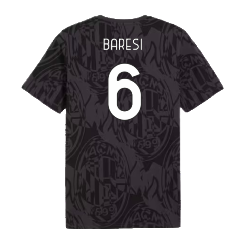 2024-2025 AC Milan ftblCulture Tee AOP (Black) (Baresi 6)