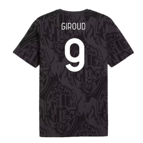 2024-2025 AC Milan ftblCulture Tee AOP (Black) (Giroud 9)