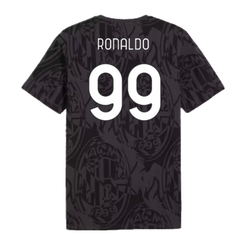 2024-2025 AC Milan ftblCulture Tee AOP (Black) (Ronaldo 99)