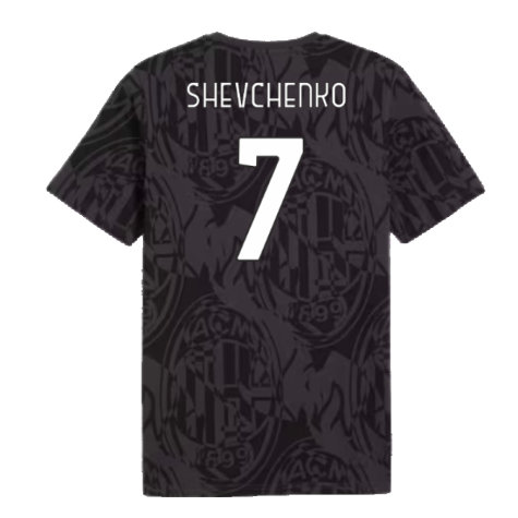 2024-2025 AC Milan ftblCulture Tee AOP (Black) (Shevchenko 7)