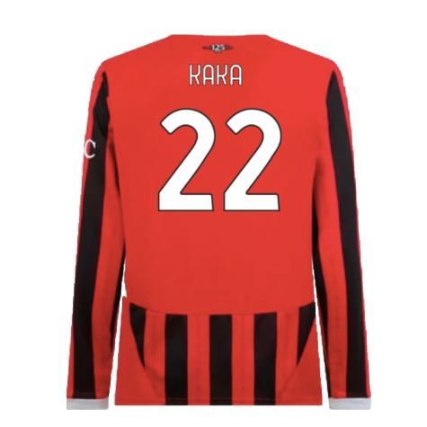 2024-2025 AC Milan Home Long Sleeve Shirt (Kaka 22)