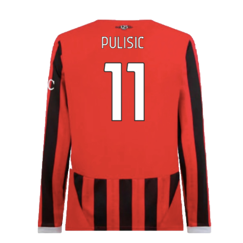 2024-2025 AC Milan Home Long Sleeve Shirt (Pulisic 11)