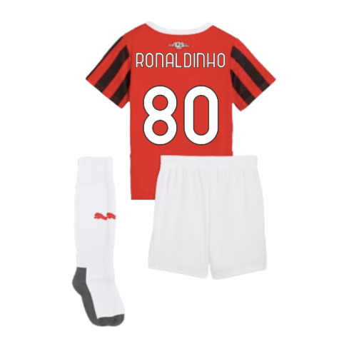 2024-2025 AC Milan Home Mini Kit (Ronaldinho 80)