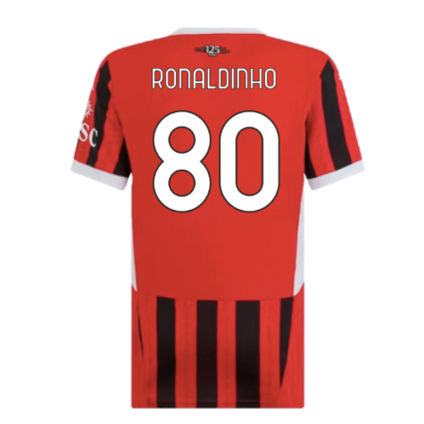 2024-2025 AC Milan Home Shirt (Womens) (Ronaldinho 80)