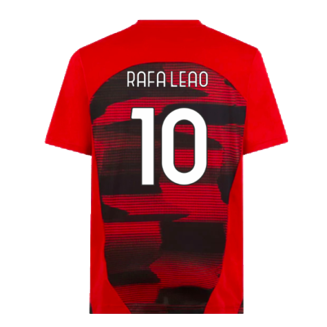 2024-2025 AC Milan Prematch SS Shirt (Red) (Rafa Leao 10)