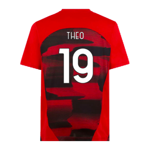 2024-2025 AC Milan Prematch SS Shirt (Red) (Theo 19)