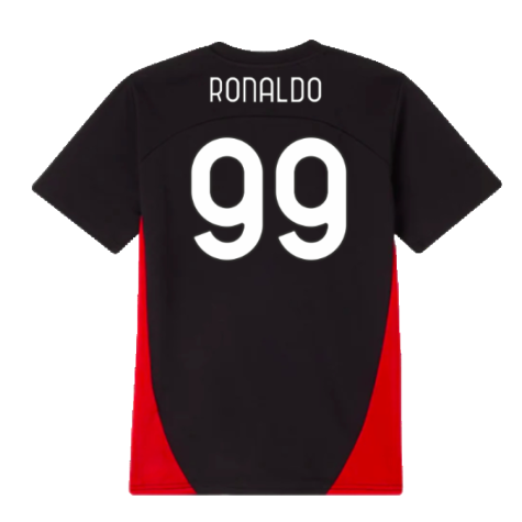 2024-2025 AC Milan Training Shirt (Black) - Kids (Ronaldo 99)