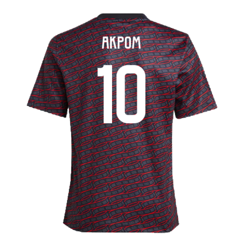 2024-2025 Ajax Pre Match Shirt (Black) - Kids (Akpom 10)