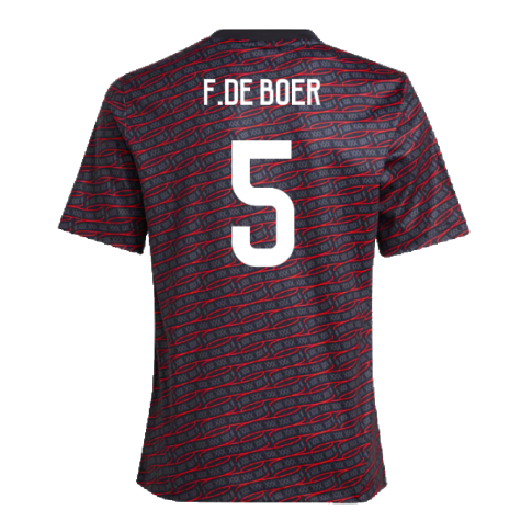 2024-2025 Ajax Pre Match Shirt (Black) - Kids (F.De Boer 5)