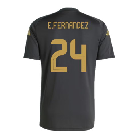 2024-2025 Argentina Pre-Match Shirt (Black) (E.FERNANDEZ 24)