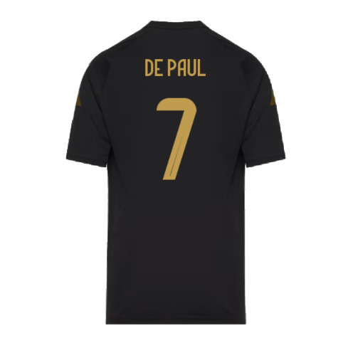 2024-2025 Argentina Pre-Match Shirt (Black) - Kids (DE PAUL 7)