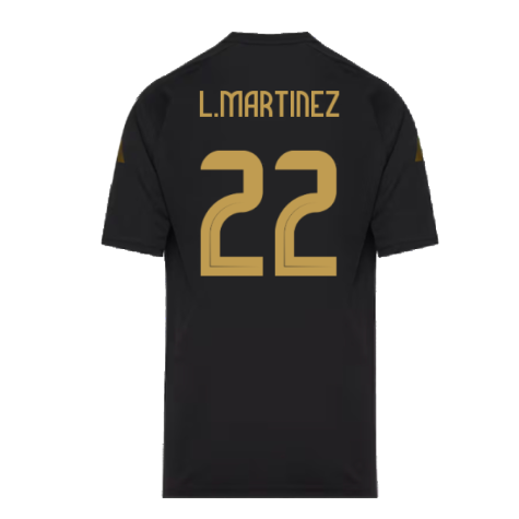 2024-2025 Argentina Pre-Match Shirt (Black) - Kids (L.MARTINEZ 22)