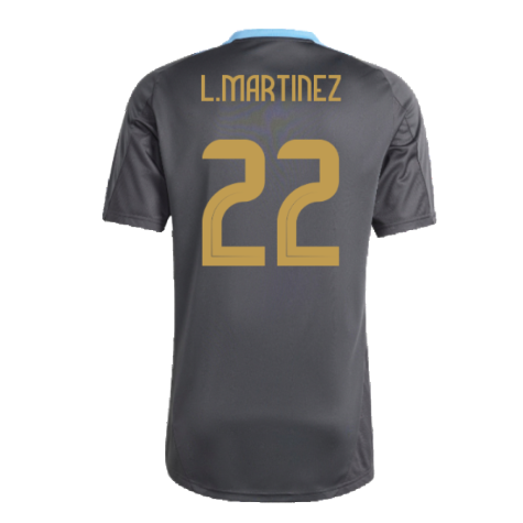 2024-2025 Argentina Training Jersey (Carbon) (L.MARTINEZ 22)