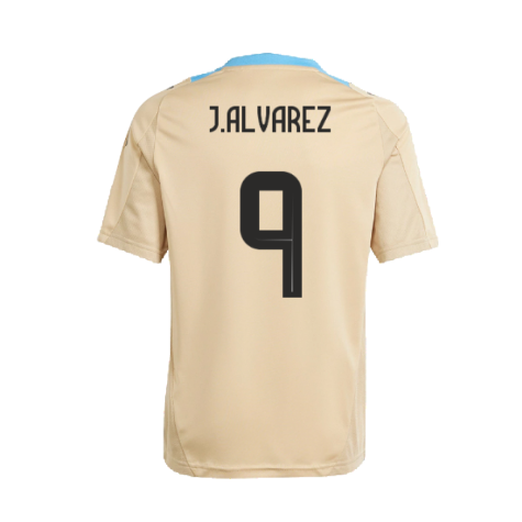 2024-2025 Argentina Training Jersey (Hazy Beige) (J.ALVAREZ 9)