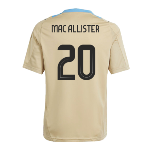 2024-2025 Argentina Training Jersey (Hazy Beige) - Kids (MAC ALLISTER 20)