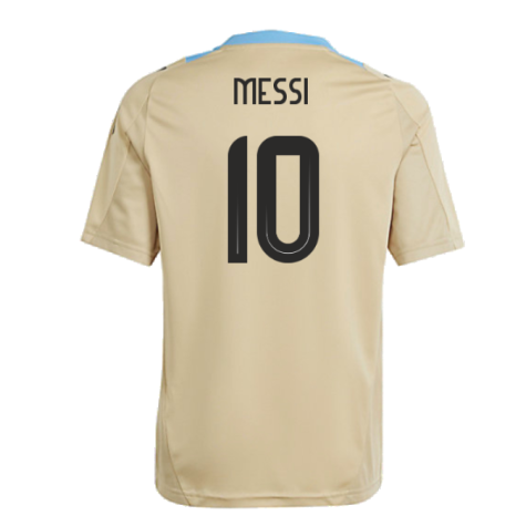 2024-2025 Argentina Training Jersey (Hazy Beige) - Kids (MESSI 10)