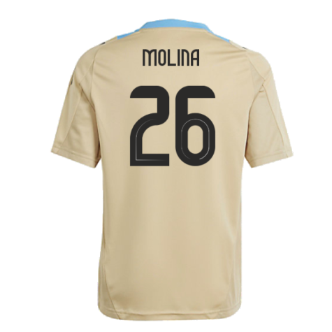 2024-2025 Argentina Training Jersey (Hazy Beige) - Kids (MOLINA 26)