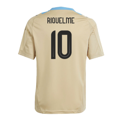 2024-2025 Argentina Training Jersey (Hazy Beige) - Kids (RIQUELME 10)