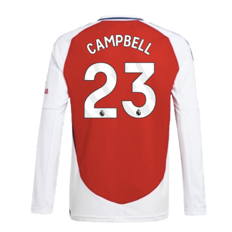 2024-2025 Arsenal Long Sleeve Home Shirt (Kids) (Campbell 23)