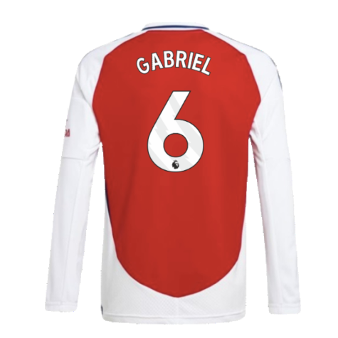 2024-2025 Arsenal Long Sleeve Home Shirt (Kids) (Gabriel 6)