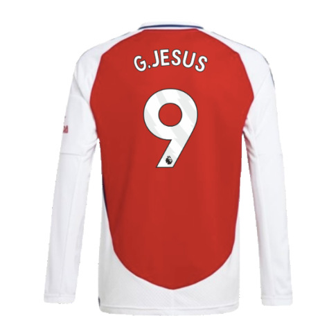 2024-2025 Arsenal Long Sleeve Home Shirt (Kids) (G.Jesus 9)