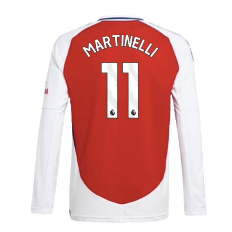 2024-2025 Arsenal Long Sleeve Home Shirt (Kids) (Martinelli 11)