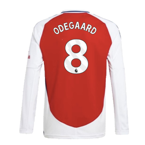 2024-2025 Arsenal Long Sleeve Home Shirt (Kids) (Odegaard 8)