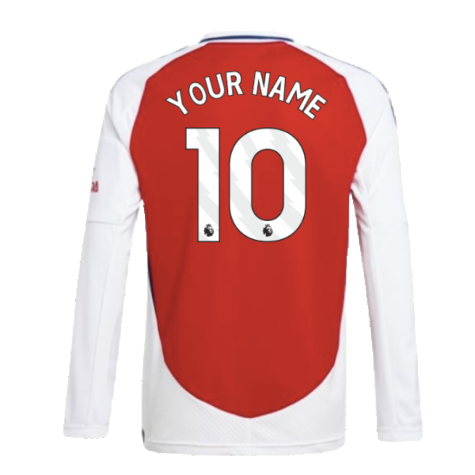 2024-2025 Arsenal Long Sleeve Home Shirt (Kids) (Your Name)