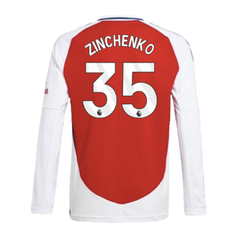 2024-2025 Arsenal Long Sleeve Home Shirt (Kids) (Zinchenko 35)