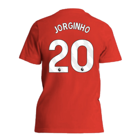 2024-2025 Arsenal Tee (Red) - Kids (Jorginho 20)