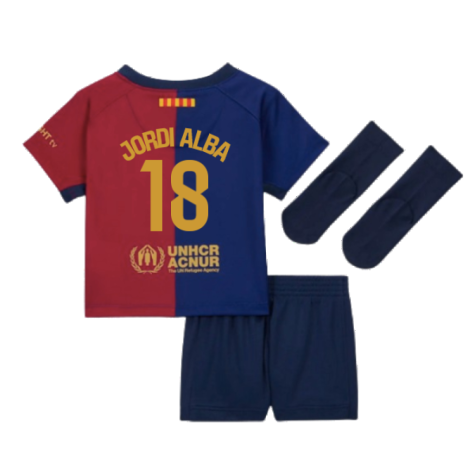 2024-2025 Barcelona Home Baby Kit (Jordi Alba 18)