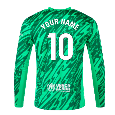 2024-2025 Barcelona Home Goalkeeper Shirt (Green) (Your Name)