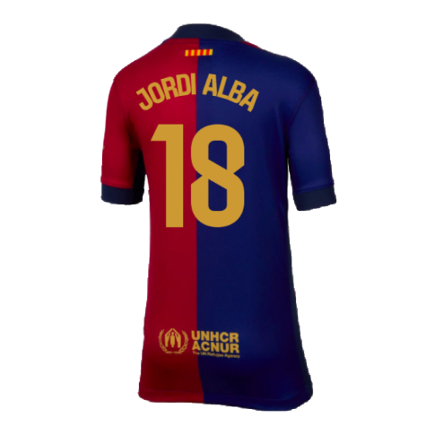 2024-2025 Barcelona Home Shirt (Kids) (Jordi Alba 18)