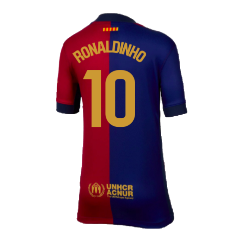 2024-2025 Barcelona Home Shirt (Kids) (Ronaldinho 10)