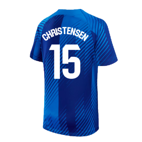 2024-2025 Barcelona Pre-Match Shirt (Blue) - Kids (Christensen 15)