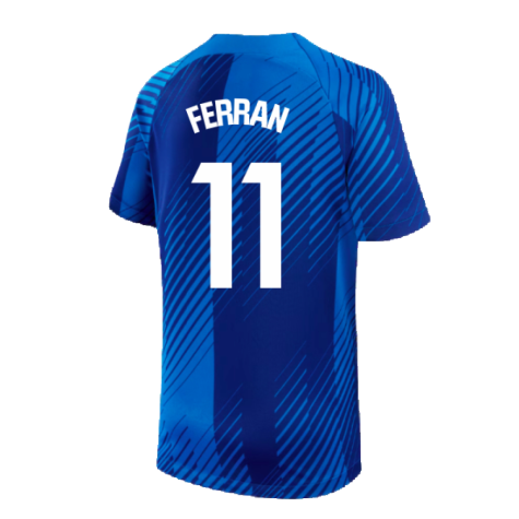 2024-2025 Barcelona Pre-Match Shirt (Blue) - Kids (Ferran 11)