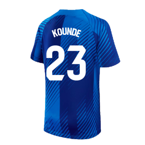 2024-2025 Barcelona Pre-Match Shirt (Blue) - Kids (Kounde 23)