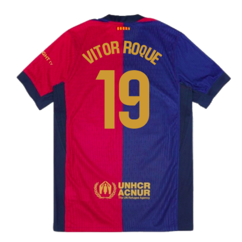 2024-2025 Barcelona Vapor Match Home Shirt (Vitor Roque 19)