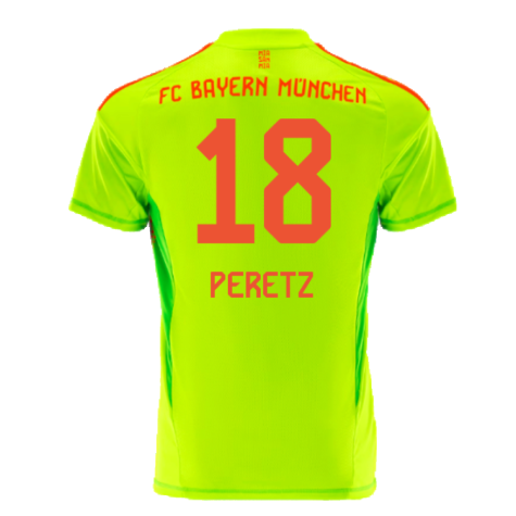 2024-2025 Bayern Munich Home Goalkeeper Shirt (Yellow) - Kids (Peretz 18)