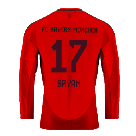 2024-2025 Bayern Munich Long Sleeve Home Shirt (Bryan 17)