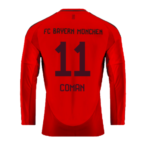 2024-2025 Bayern Munich Long Sleeve Home Shirt (Coman 11)