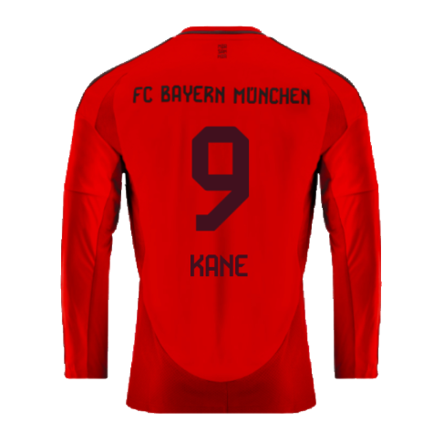 2024-2025 Bayern Munich Long Sleeve Home Shirt (Kane 9)