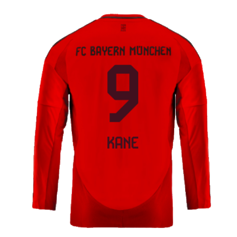 2024-2025 Bayern Munich Long Sleeve Home Shirt (Kids) (Kane 9)