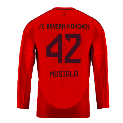 2024-2025 Bayern Munich Long Sleeve Home Shirt (Kids) (Musiala 42)