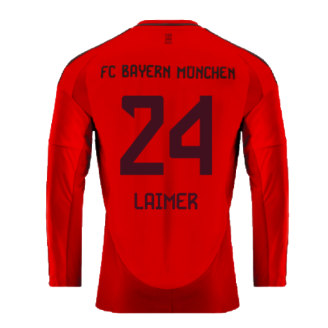 2024-2025 Bayern Munich Long Sleeve Home Shirt (Laimer 24)