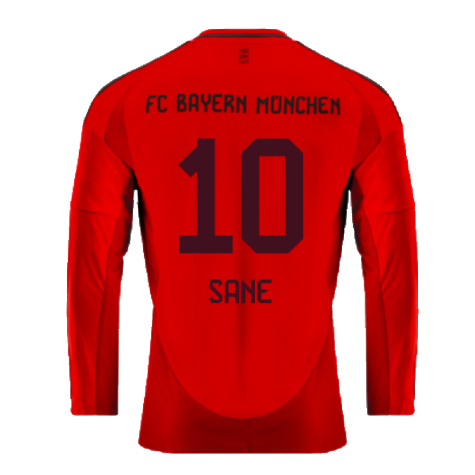 2024-2025 Bayern Munich Long Sleeve Home Shirt (Sane 10)