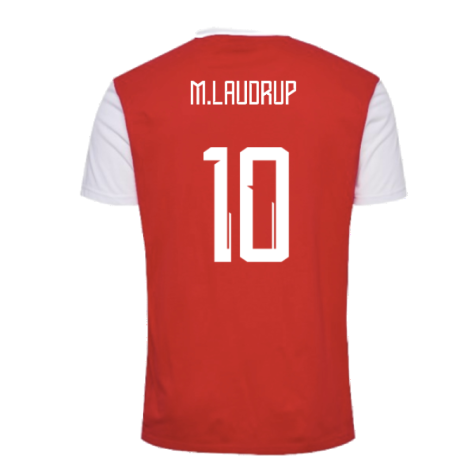 2024-2025 Denmark Fan 24 Block Tee (Red) (M.Laudrup 10)