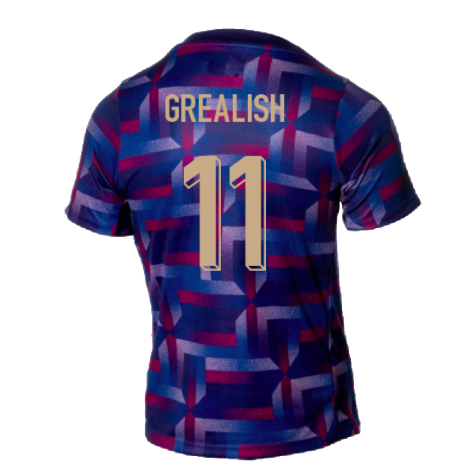 2024-2025 England Academy Pro Pre-Match Shirt (Purple Ink) (Grealish 11)