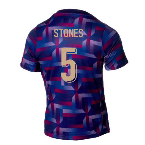 2024-2025 England Academy Pro Pre-Match Shirt (Purple Ink) (Stones 5)